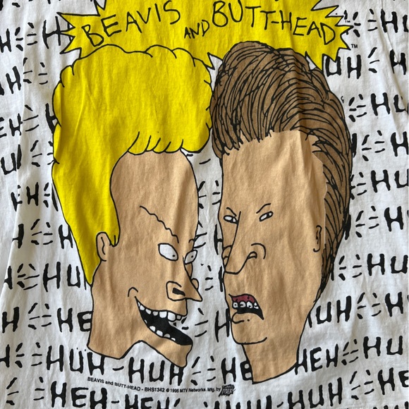 Beavis and Butt-head MTV Desantis shirt XL white 1995 Comic Images Butthead - Picture 6 of 7